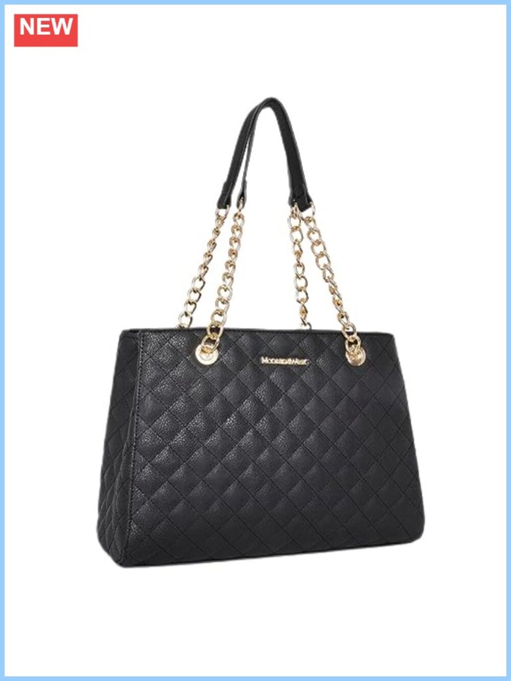 Quilted Chain Tote Bag Medium Shoulder Purse Satchel Handbag